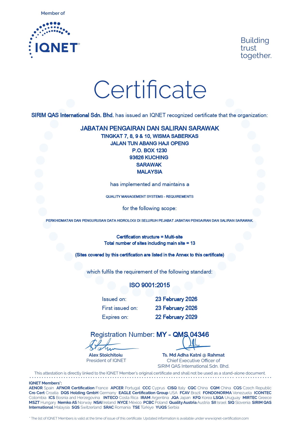 ISO 9001 Certificate